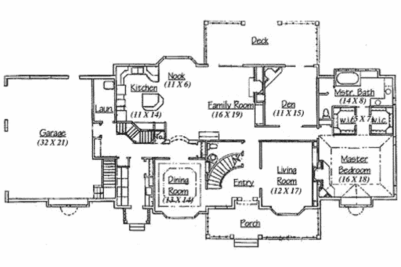 Dream House Plan - Floor Plan - Main Floor for European House Plan #5-227 - 6 bed, 3.5 bath