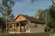 Country Style House Plan - 2 Beds 1 Baths 691 Sq/Ft Plan #17-2604 