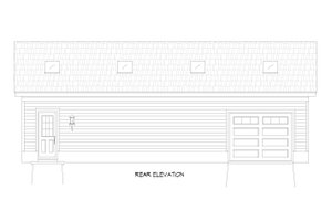 Exterior - Rear Elevation for Southern House Plan #932-777, 1 bath