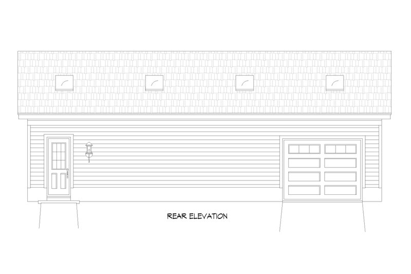 Architectural House Design - Exterior - Rear Elevation for Southern House Plan #932-777, 1 bath