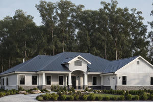 Exterior - Front Elevation 3 for Ranch House Plan #515-1 - 4 bed, 3 bath