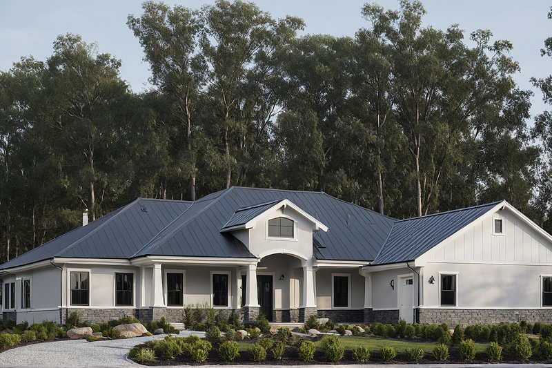 Architectural House Design - Exterior - Front Elevation 3 for Ranch House Plan #515-1 - 4 bed, 3 bath