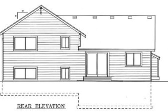 Exterior - Rear Elevation for Craftsman House Plan #101-301 - 3 bed, 2 bath