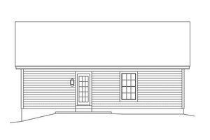 Exterior - Rear Elevation for Cottage House Plan #57-314 - 2 bed, 1 bath