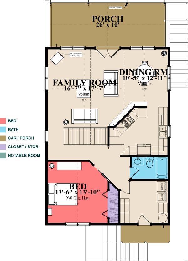 Architectural House Design - Cottage Floor Plan - Main Floor Plan #63-354