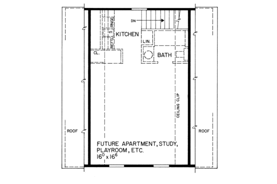 Floor Plan - Upper Floor for Country House Plan #72-235 - 1 bed, 1 bath
