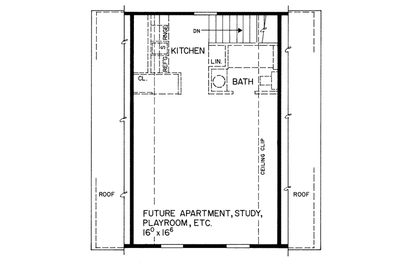Home Plan - Floor Plan - Upper Floor for Country House Plan #72-235 - 1 bed, 1 bath