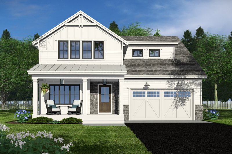 House Blueprint - Farmhouse Exterior - Front Elevation Plan #51-1354