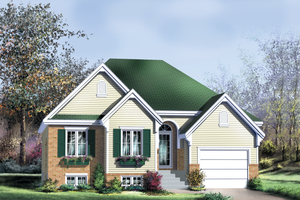 House Blueprint - Traditional Exterior - Front Elevation Plan #25-105