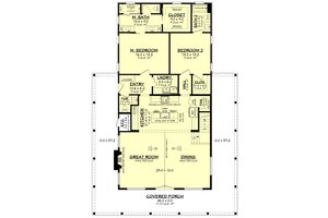 Floor Plan - Main Floor for Barndominium House Plan #430-288 - 4 bed, 3.5 bath