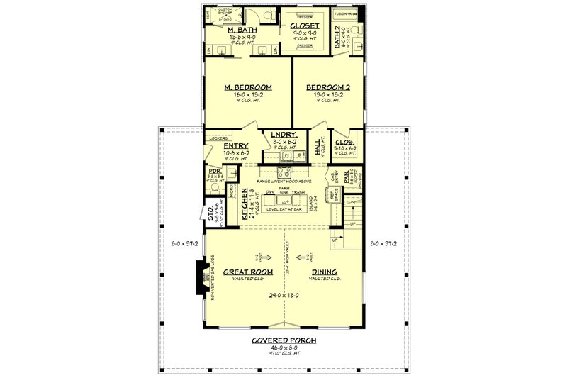 Home Plan - Floor Plan - Main Floor for Barndominium House Plan #430-288 - 4 bed, 3.5 bath