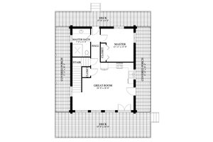 Floor Plan - Main Floor for Log House Plan #1060-413 - 1 bed, 2 bath