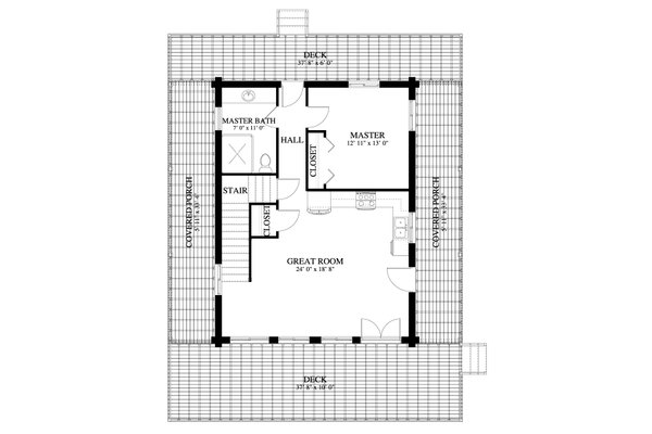 House Blueprint - Log Floor Plan - Main Floor Plan #1060-413