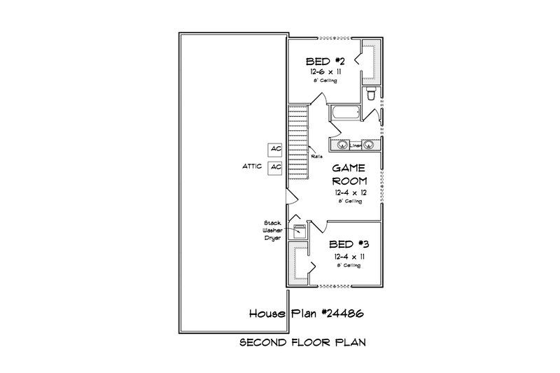 Home Plan - Floor Plan - Upper Floor for Cottage House Plan #513-2279 - 3 bed, 2.5 bath