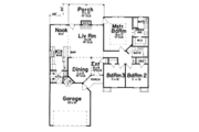 European Style House Plan - 3 Beds 2 Baths 1481 Sq/Ft Plan #52-108 