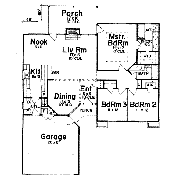 House Blueprint - European Floor Plan - Main Floor Plan #52-108