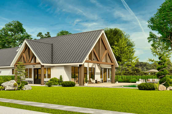 Exterior - Front Elevation 7 for Farmhouse House Plan #119-458 - 3 bed, 2 bath