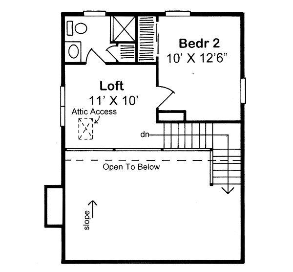 Contemporary Floor Plan - Upper Floor Plan #312-239