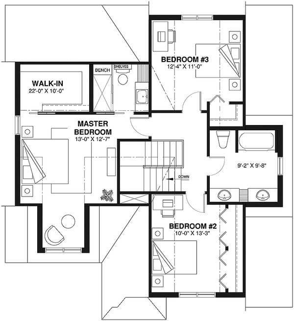Dream House Plan - Farmhouse Floor Plan - Upper Floor Plan #23-2793