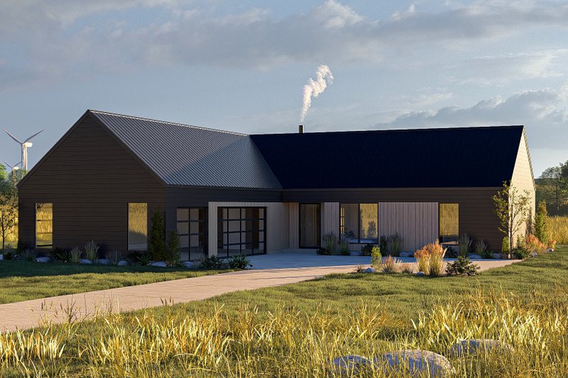 Architectural House Design - Barndominium Exterior - Front Elevation Plan #455-406