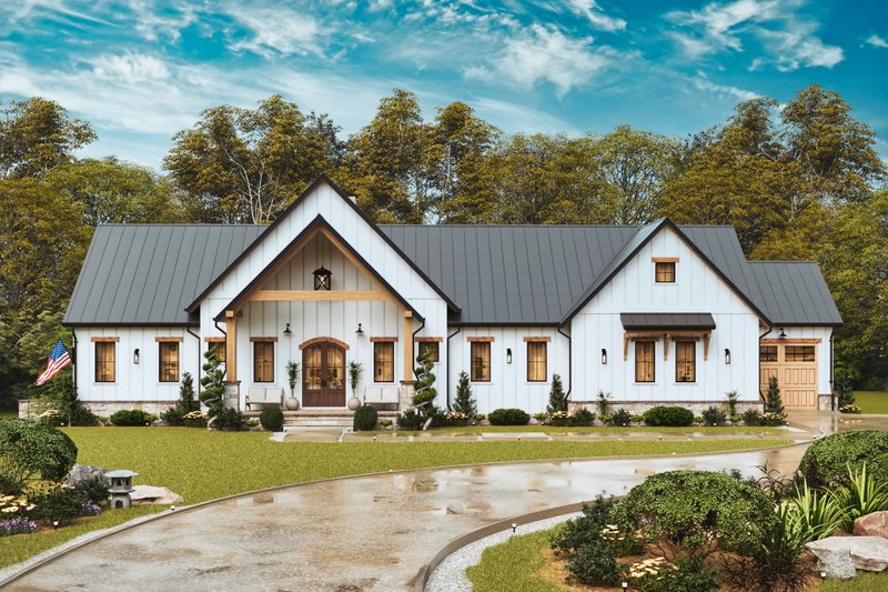 House Blueprint - Exterior - Front Elevation 6 for Farmhouse House Plan #54-680 - 3 bed, 2 bath