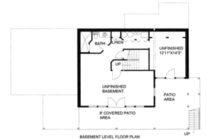 Floor Plan - Lower Floor for Bungalow House Plan #117-670 - 3 bed, 3.5 bath