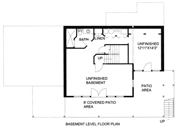Bungalow Floor Plan - Lower Floor Plan #117-670