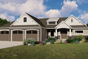 Ranch Exterior - Front Elevation Plan #1064-86