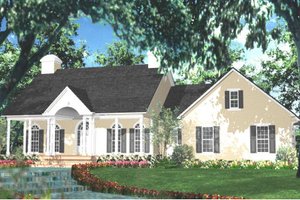 Southern Exterior - Front Elevation Plan #406-280