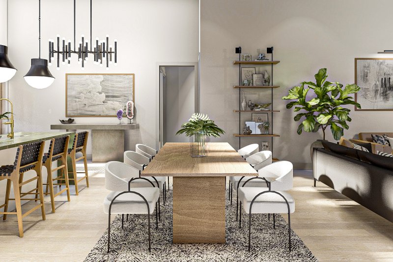 House Design - Interior - Dining Room for Barndominium House Plan #455-261 - 2 bed, 2 bath