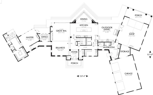 House Blueprint - Modern Floor Plan - Main Floor Plan #48-468