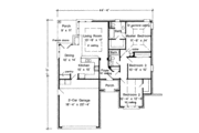 European Style House Plan - 3 Beds 2 Baths 1325 Sq/Ft Plan #410-258 