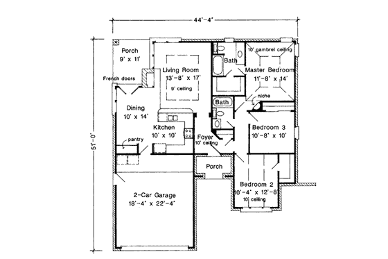 Floor Plan - Main Floor for European House Plan #410-258 - 3 bed, 2 bath