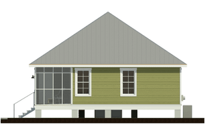 Exterior - Rear Elevation for Beach House Plan #460-5 - 3 bed, 2.5 bath