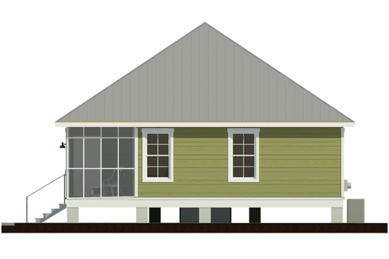 Exterior - Rear Elevation for Beach House Plan #460-5 - 3 bed, 2.5 bath