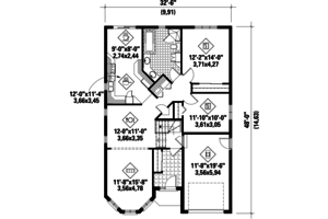 Floor Plan - Main Floor for European House Plan #25-4649 - 2 bed, 1 bath