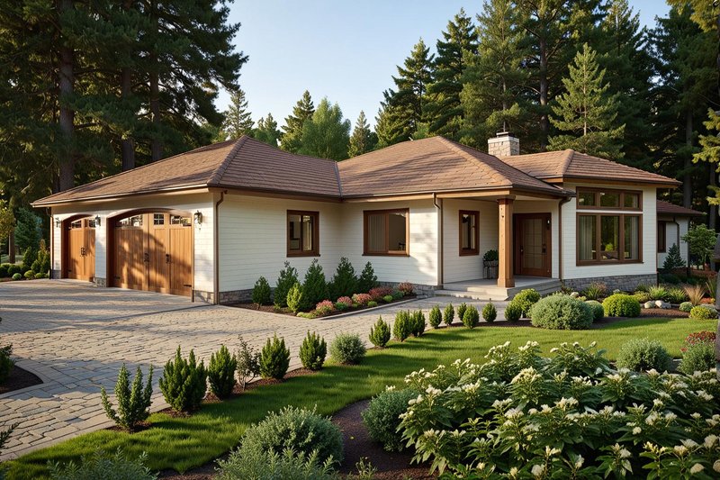 Architectural House Design - Exterior - Front Elevation 2 for Modern House Plan #117-378 - 3 bed, 2 bath