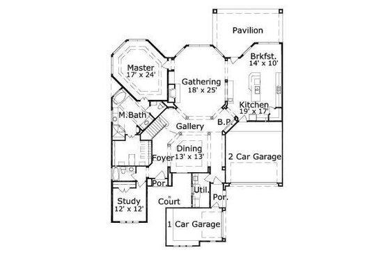 Floor Plan - Main Floor for European House Plan #411-712 - 4 bed, 3.5 bath