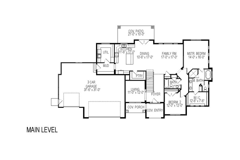 Architectural House Design - Floor Plan - Main Floor for Craftsman House Plan #920-45 - 7 bed, 5 bath