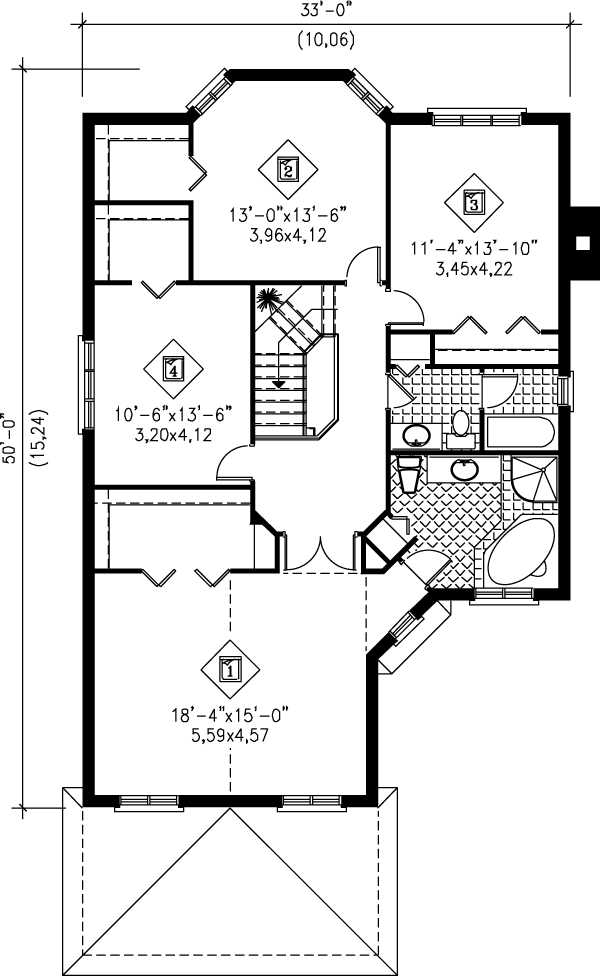 European Floor Plan - Upper Floor Plan #25-2084