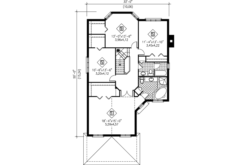Dream House Plan - Floor Plan - Upper Floor for European House Plan #25-2084 - 4 bed, 2.5 bath