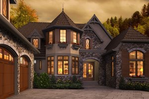 Exterior - Front Elevation 3 for European House Plan #48-625 - 3 bed, 3.5 bath