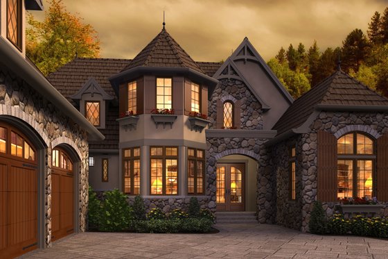 Exterior - Front Elevation 3 for European House Plan #48-625 - 3 bed, 3.5 bath