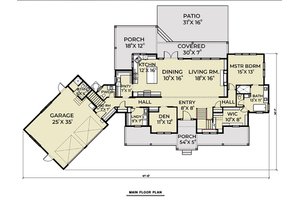 Floor Plan - Main Floor for Farmhouse House Plan #1070-39 - 3 bed, 3.5 bath