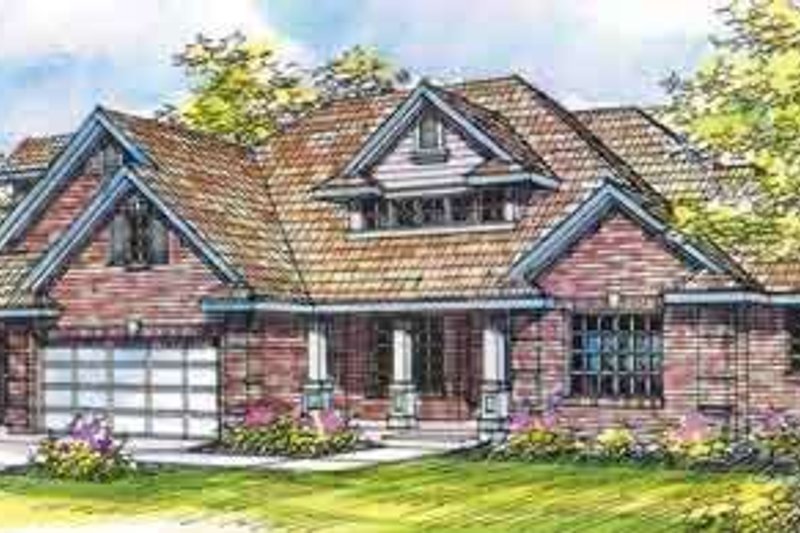 Architectural House Design - Craftsman Exterior - Front Elevation Plan #124-418
