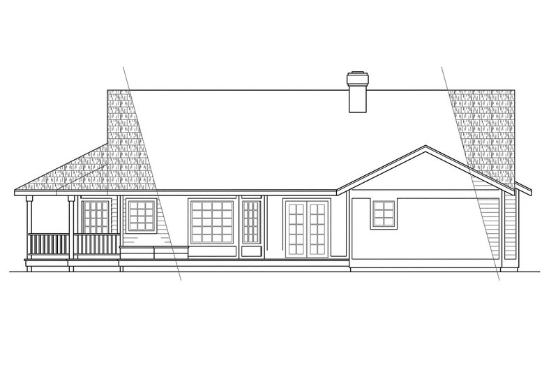Home Plan - Exterior - Rear Elevation for Traditional House Plan #124-154 - 3 bed, 2 bath