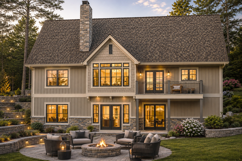 Home Plan - Exterior - Rear Elevation for European House Plan #928-154 - 3 bed, 2.5 bath