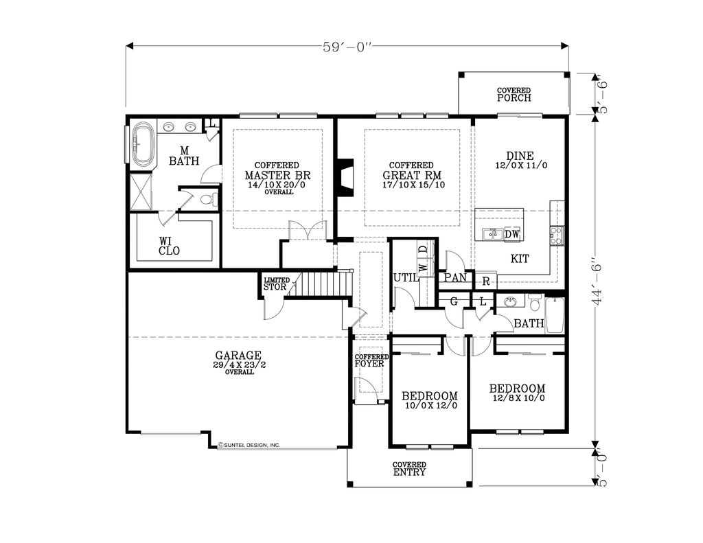 Craftsman Style House Plan - 3 Beds 2 Baths 2362 Sq/Ft Plan #53-575 ...