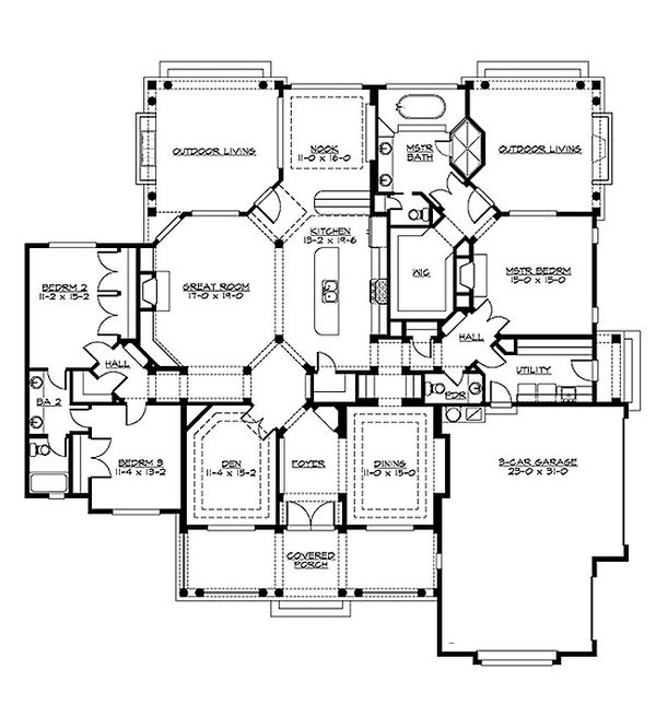 Home Plan - Country Floor Plan - Main Floor Plan #132-203