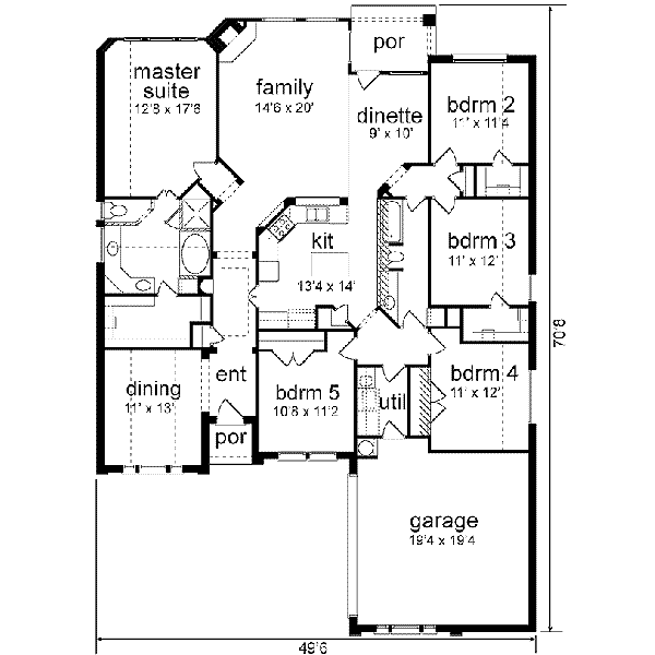 House Plan Design - Traditional Floor Plan - Main Floor Plan #84-218